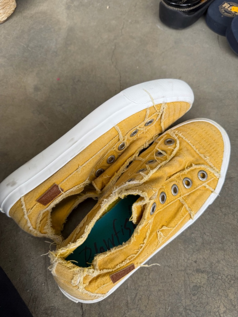 Blowfish Malibu Yellow Frayed Slip-On Sneakers - Picture 5 of 5